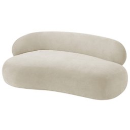 Recamier Sofá Curvo Lado Direito Canadá 150cm Luxo Sala de Estar Bouclé Bege - Incasa Decor - 3