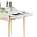 Ver imagem 4 de Escrivaninha Infantil para Quarto Mesinha de Estudo com Cadeira de Criança Madeira Maciça Branco MDF