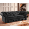Namoradeira Chesterfield Bourbon 3 Lugares Via Encanto Veludo Preto - 2