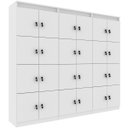 Ver imagem 1 de Kit 3 Armários Locker Guarda Volumes 8 Portas com Chave Branco