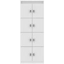 Ver imagem 3 de Kit 3 Armários Locker Guarda Volumes 8 Portas com Chave Branco