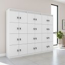 Ver imagem 6 de Kit 3 Armários Locker Guarda Volumes 8 Portas com Chave Branco