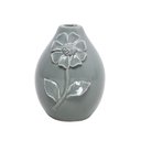 Ver imagem 1 de Vaso Decorativo Ceramica C/flor Cinza