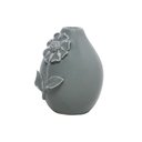 Ver imagem 2 de Vaso Decorativo Ceramica C/flor Cinza