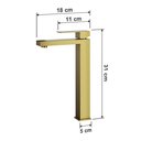 Ver imagem 6 de Torneira de Banheiro Lavabo Luxo Viena Monocomando Alta Ouro Escovado Goldenx