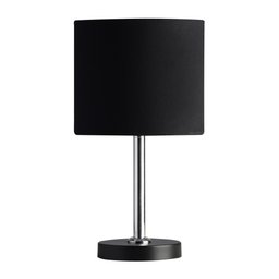 abajur evita poptem aluminio preto total 30cm moderno cabeceira quarto sala - 1