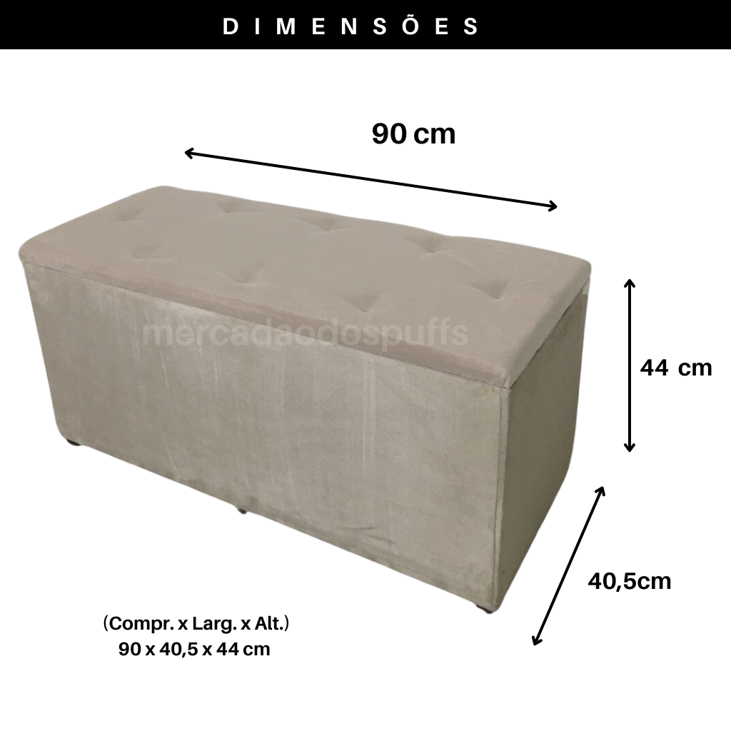 Bau Solteiro Suede Pé de Cama Solteiro Quarto Decoração - Bege - 2