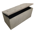 Ver imagem 1 de Bau Solteiro Suede Pé de Cama Solteiro Quarto Decoração - Bege