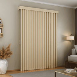 Persiana Vertical em Tecido com Bando Crisdan Largura 2,70 X 1,70 Altura Creme - 1