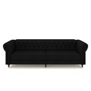 Ver imagem 7 de Conjunto Sala de Estar 1 Sofá Living 260cm e 1 Poltrona Stanford Chesterfield Pés Madeira Couro Pret