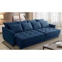 Ver imagem 1 de Sofá Sem Caixa Retrátil Reclinável 2,10m Carol Veludo Azul Adonai Estofados