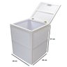 Baú Branco Organizador Cesto Roupa Brinquedo Sapato Fibra - 3