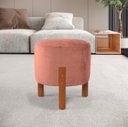 Ver imagem 2 de Puff Suede Rose 3 Pés Madeira Maciça Resistente Macio Forte Suporta até 120kg Tecido Veludo Inca Dec