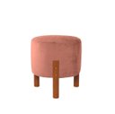 Ver imagem 1 de Puff Suede Rose 3 Pés Madeira Maciça Resistente Macio Forte Suporta até 120kg Tecido Veludo Inca Dec