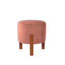 Ver imagem 1 de Puff Suede Rose 3 Pés Madeira Maciça Resistente Macio Forte Suporta até 120kg Tecido Veludo Inca Dec