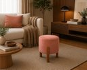 Ver imagem 3 de Puff Suede Rose 3 Pés Madeira Maciça Resistente Macio Forte Suporta até 120kg Tecido Veludo Inca Dec