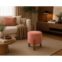 Ver imagem 3 de Puff Suede Rose 3 Pés Madeira Maciça Resistente Macio Forte Suporta até 120kg Tecido Veludo Inca Dec