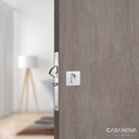 Ver imagem 2 de Fechadura Porta de Correr Stam Roseta Quadrada 950 Inox Cromado Preto