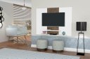 Ver imagem 1 de Painel Topázio com Prateleiras para Tv até 46'' Polegadas Cor Branco / Canela