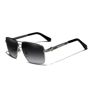 Óculos de Sol Polarizados Masculino Design Piloto Condução Proteção Uv400 Preto