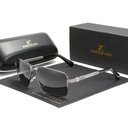 Ver imagem 3 de Óculos de Sol Polarizados Masculino Design Piloto Condução Proteção Uv400 Preto