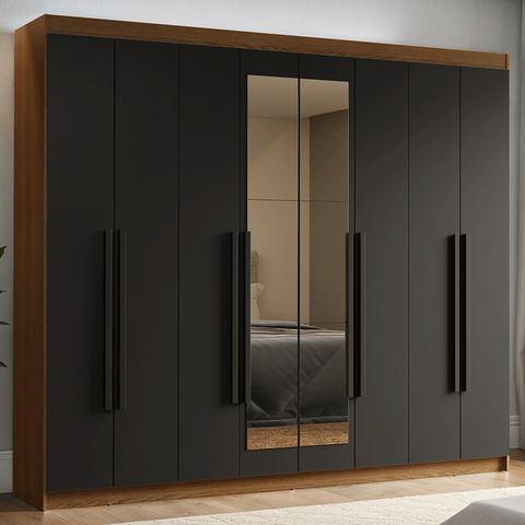 Guarda-roupa Casal 8 Portas Batentes com Espelho Venus Madesa