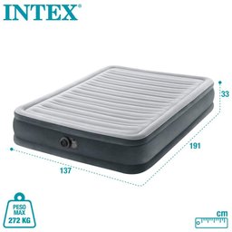 Cama Colchão Inflável Casal Dura-beam até 272 Kg Confort-plush com Bomba Elétrica Interna Intex 110v - 5