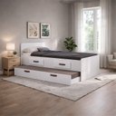 Ver imagem 1 de Cama Solteiro com Gaveta e Cama Auxiliar Cindy Branco