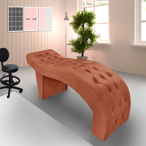 Maca Cama Suede para Salão de Estética Cílios Maquiagem:terra Cota