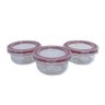 Conjunto 3 Potes Vidro Marmita 150 Ml Tampa Hermética Formato Redondo - 1