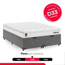 Ver imagem 5 de Cama Box Baú Casal Bipartido Cinza + Colchão Life D33 Pillow Top 61x138x188cm Branco