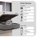 Ver imagem 3 de Cama Box Baú Casal Bipartido Cinza + Colchão Life D33 Pillow Top 61x138x188cm Branco