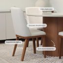 Ver imagem 2 de Conjunto de Jantar Mesa Redonda com Vidro 4 Cadeiras Kalina - Canella C/ Off White