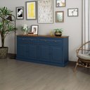 Ver imagem 1 de Balcão Buffet Aparador 4 Portas 2 Gavetas Azul Farm House