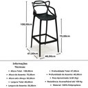 Ver imagem 7 de Kit 8 Banquetas Allegra com Encosto Design Cozinha/Bancada - Preto