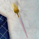 Ver imagem 4 de Garfos Inox Dourado e Rosa Lady 4 Peças - Casambiente