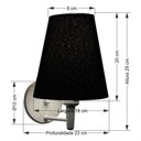 Ver imagem 5 de Arandela Cone Md-2007 Base Branco Cúpula em Tecido 20-08x18cm Preto - Bivolt