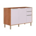 Ver imagem 1 de Gabinete Cozinha Modulado Brilhante C/ 3 Portas e 2 Gavetas S/tampo 120cm Cinamomo/off - Mgm
