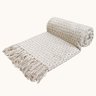 Manta Artesanal Decorativa Sala Sofá Poltrona Grande 1.40 X 2.10 Natural Enfeite Decoração Quarto Ca - 5