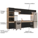 Ver imagem 3 de Armário de Cozinha Modulada 5 Peças CP15 com Pia Inox Castanho/Preto - Lumil Lumil Móveis