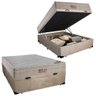Cama Box Baú Casal Suede + Colchão Ortobom Airtech Molas Ensacadas 138x188x65 Cor:bege - 1