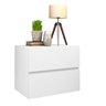 Kit 2 Mesas de Cabeceira Suspenso Branco 2 Gavetas MDF Para Quarto Cama Casal  Design Minimalista - 3