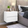 Kit 2 Mesas de Cabeceira Suspenso Branco 2 Gavetas MDF Para Quarto Cama Casal  Design Minimalista - 2