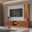 Ver imagem 5 de Home Arezzo 2 Portas com LED para TV até 75 pol. 220 cm Naturalle/Off White - Mavaular
