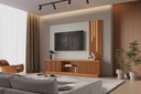Ver imagem 1 de Home Arezzo 2 Portas com LED para TV até 75 pol. 220 cm Naturalle/Off White - Mavaular