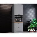 Ver imagem 1 de Módulo Cozinha Henn Americana Paneleiro C- 2 Portas e 2 Gavetas (1 Forno) 71.5cm Cinza-nature