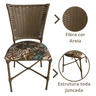 4 Cadeira Vivara Mesa Jantar Estofada Cozinha Fibra Sintética Areia - 4