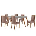 Ver imagem 3 de Mesa de Jantar Copper 180cm Madeira e Vidro com 6 Cadeiras Diane Mdf Moderna Mobília