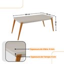 Ver imagem 5 de Mesa de Jantar Copper 180cm Madeira e Vidro com 6 Cadeiras Diane Mdf Moderna Mobília