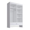 Ver imagem 1 de Armário Multiuso Suspenso 84,5cm com Cabideiro e Gaveta Branco KD1695
